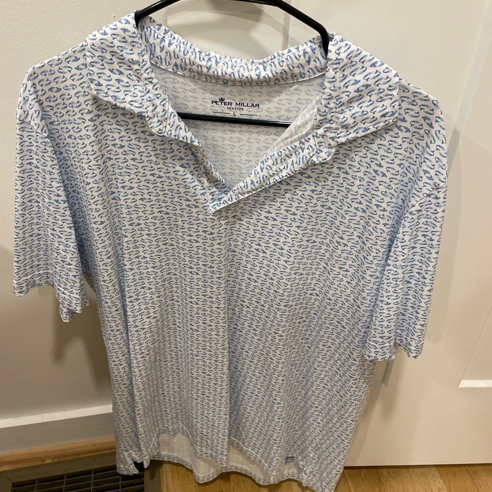 Large Peter millar shirt. In good condition. No stains or tears.